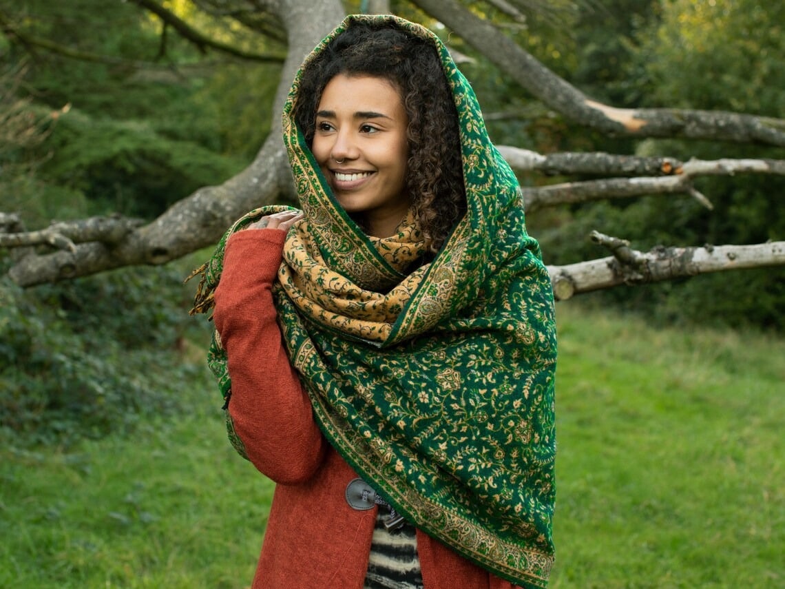 how to wear shawl as jacket
