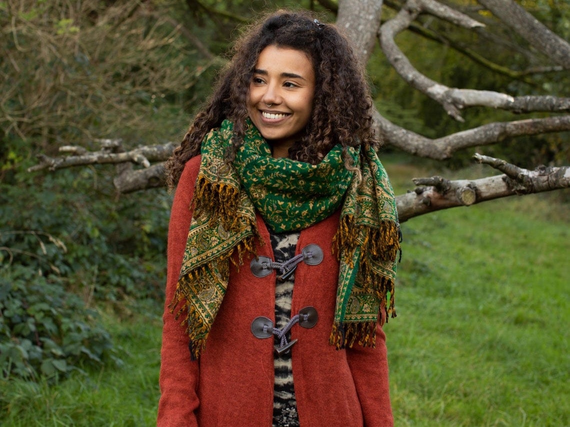 how to wear shawl as jacket