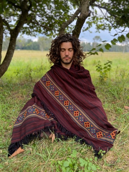Embroidered Meditation Shawl by AJJAYA (Etsy)