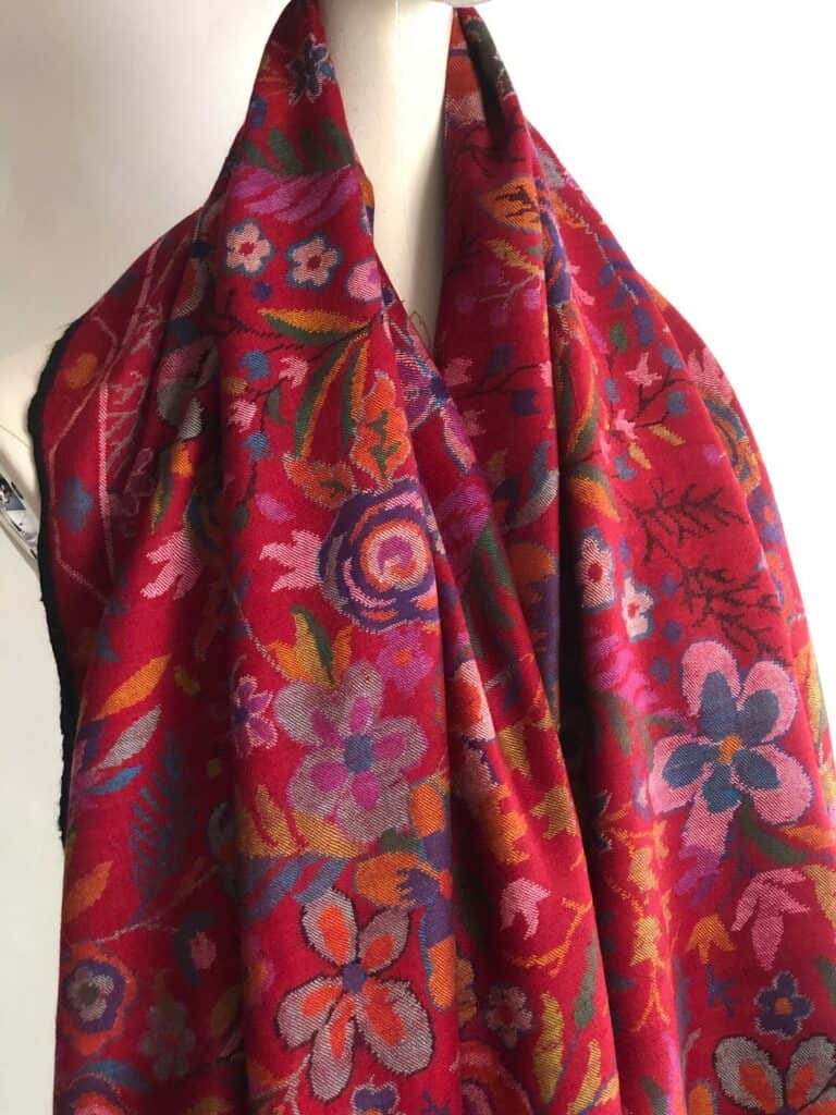 red kani jamawar shawl