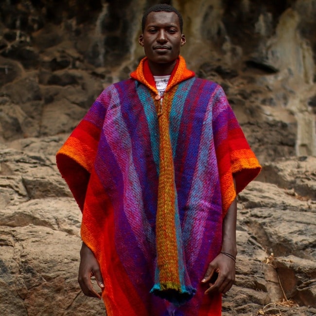 Hand Woven Soft Woolen Hooded Ecuadorian Poncho by NickHooperDesign1 (Etsy)