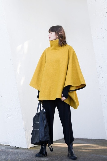 Mustard Women's Poncho Cape by marcellanyc (Etsy)