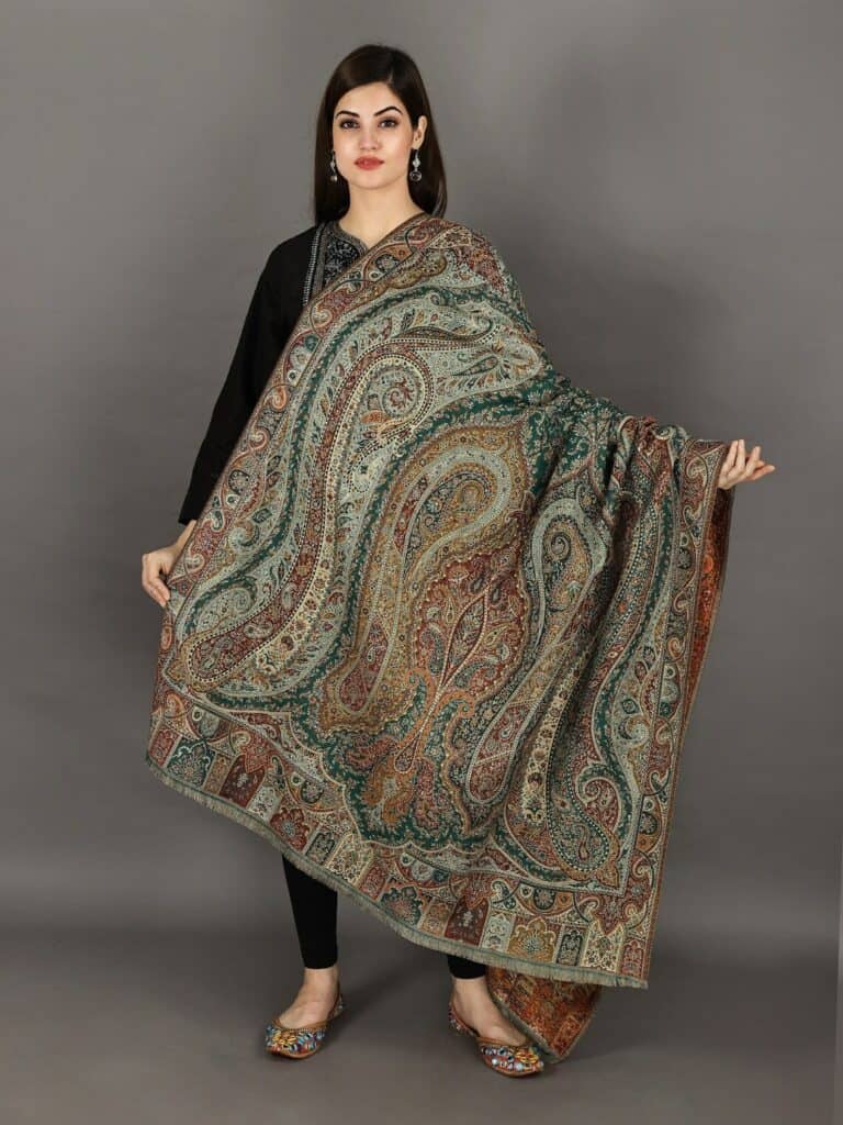 peacock jamawar shawl