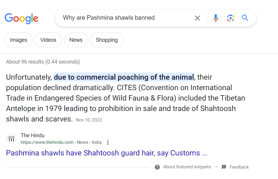 The hindu featured snippet