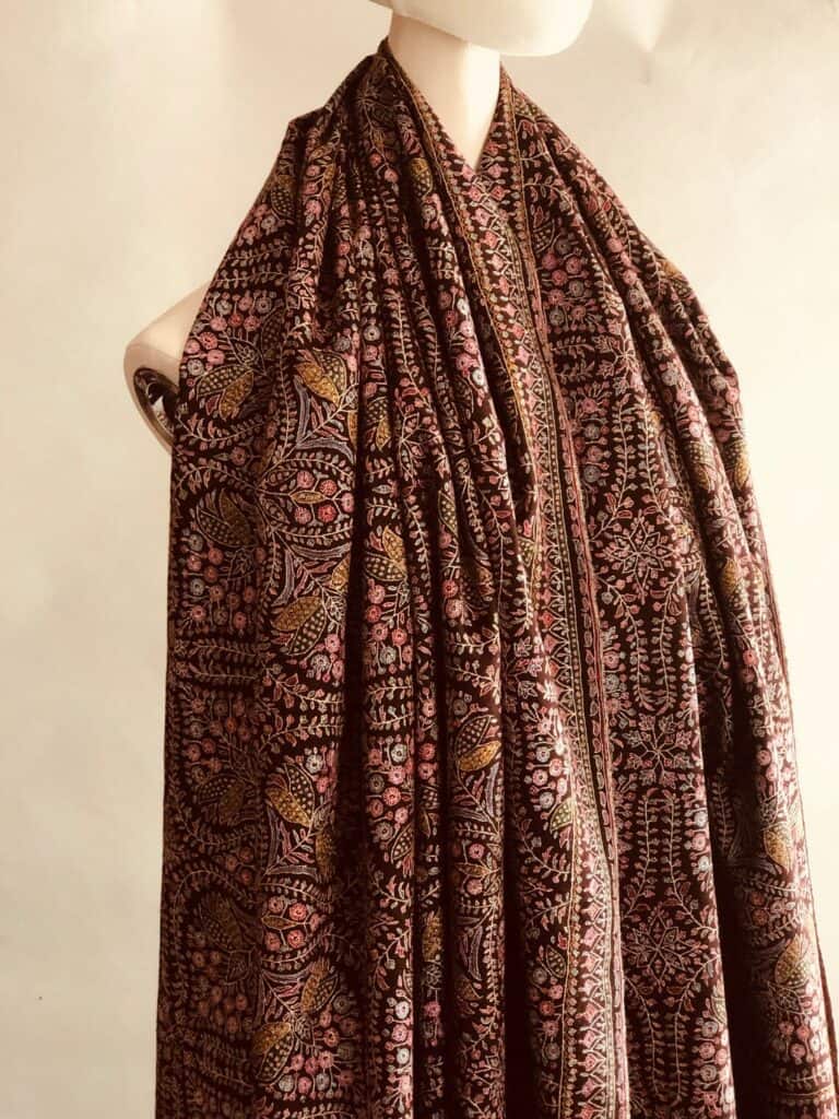black mandala jamawar shawl
