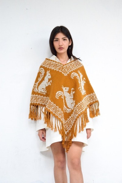 Vintage Mexican Squirrel Poncho by thevintagejesus