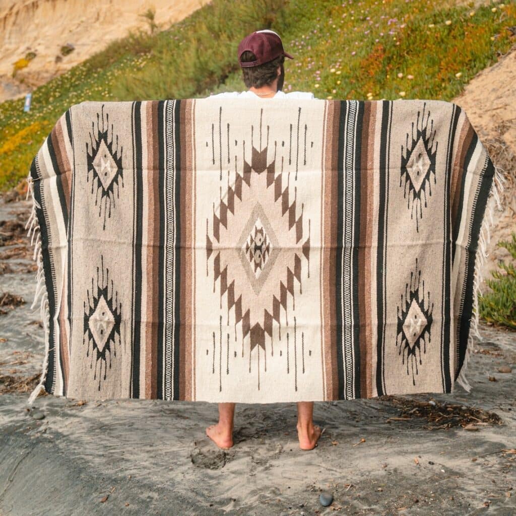 Wool Mexican Diamond Throw Blanket by WestPath (Etsy)