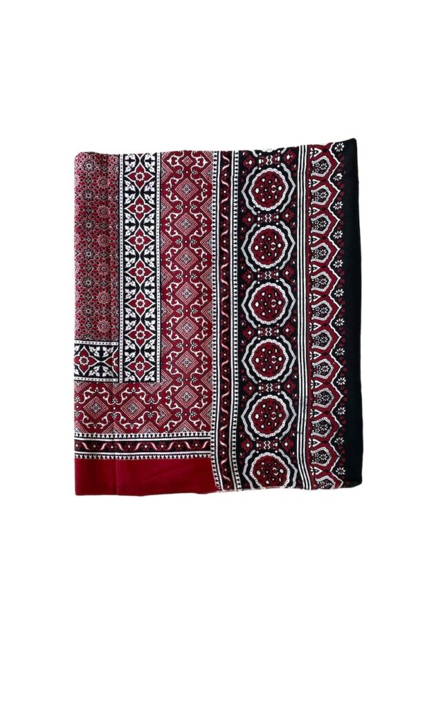 ajrak shawl in red