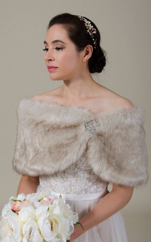 Beige-Faux-Fur-Bridal-Stole