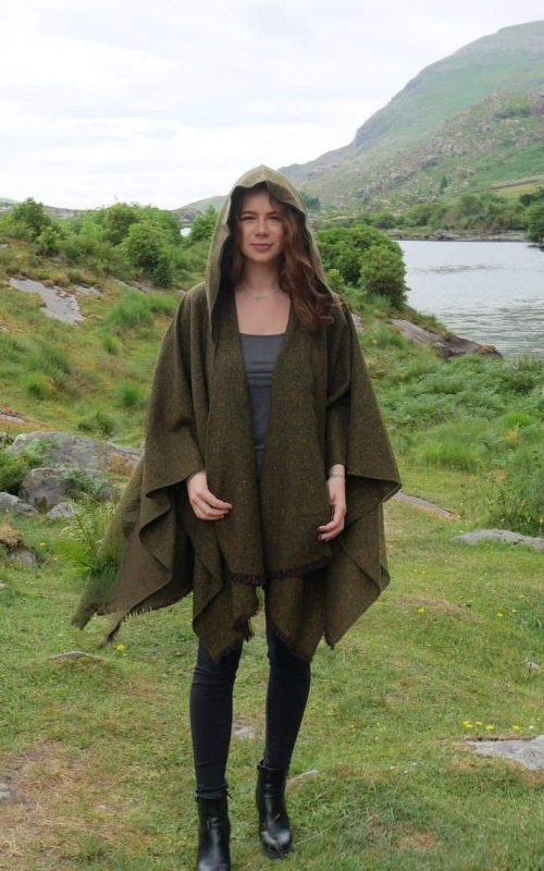 Irish-Tweed-Wool-Hooded-Ruana