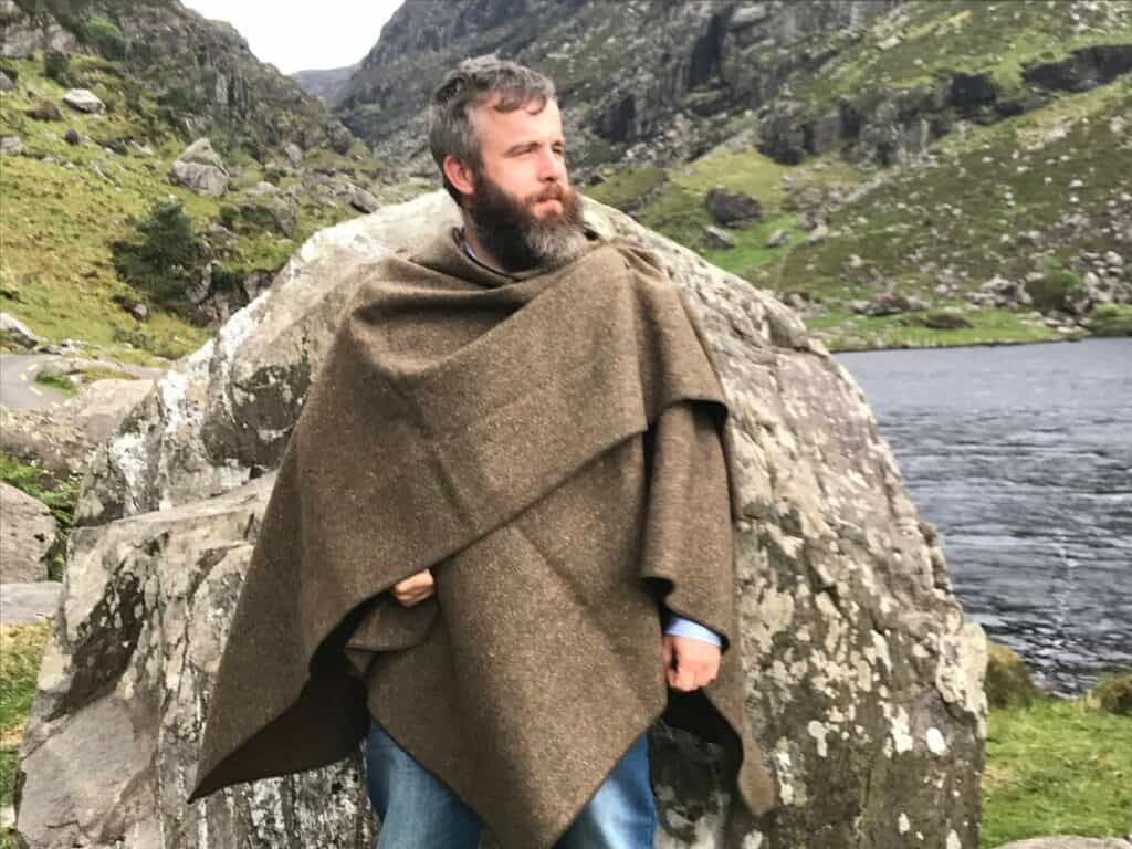 brown Irish Donegal Tweed Wool Ruana by Kate Irish Tweed Store (Etsy)