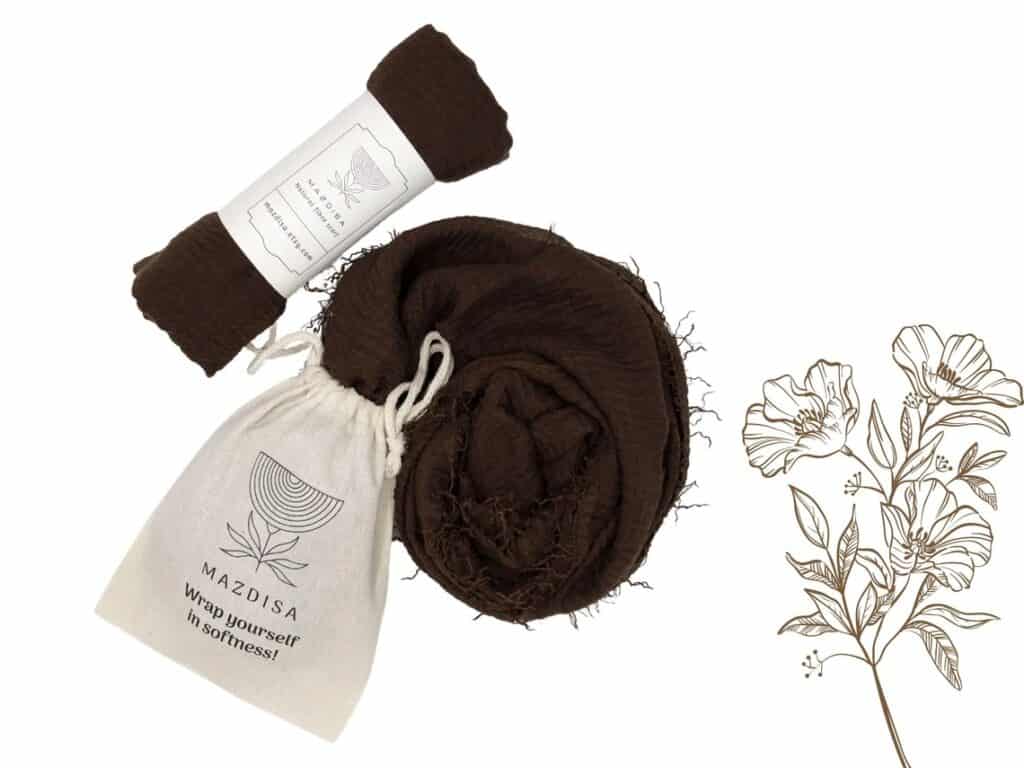 Brown soft natural shawl for all seasons by Mazdisa